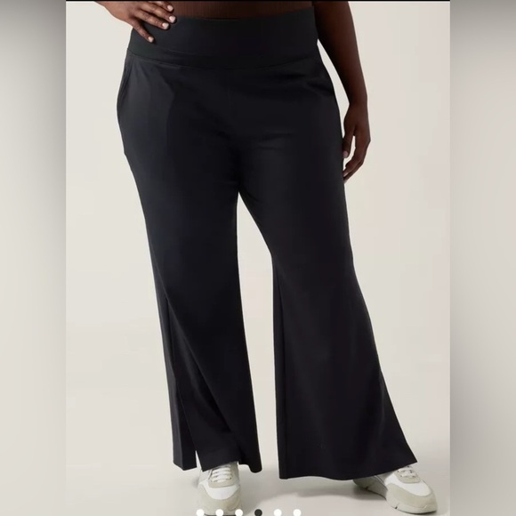 ATHLETA Pants Women’s Venice Flare 3X Black Pull On Sculptek Wide Leg Stretch - Picture 1 of 9